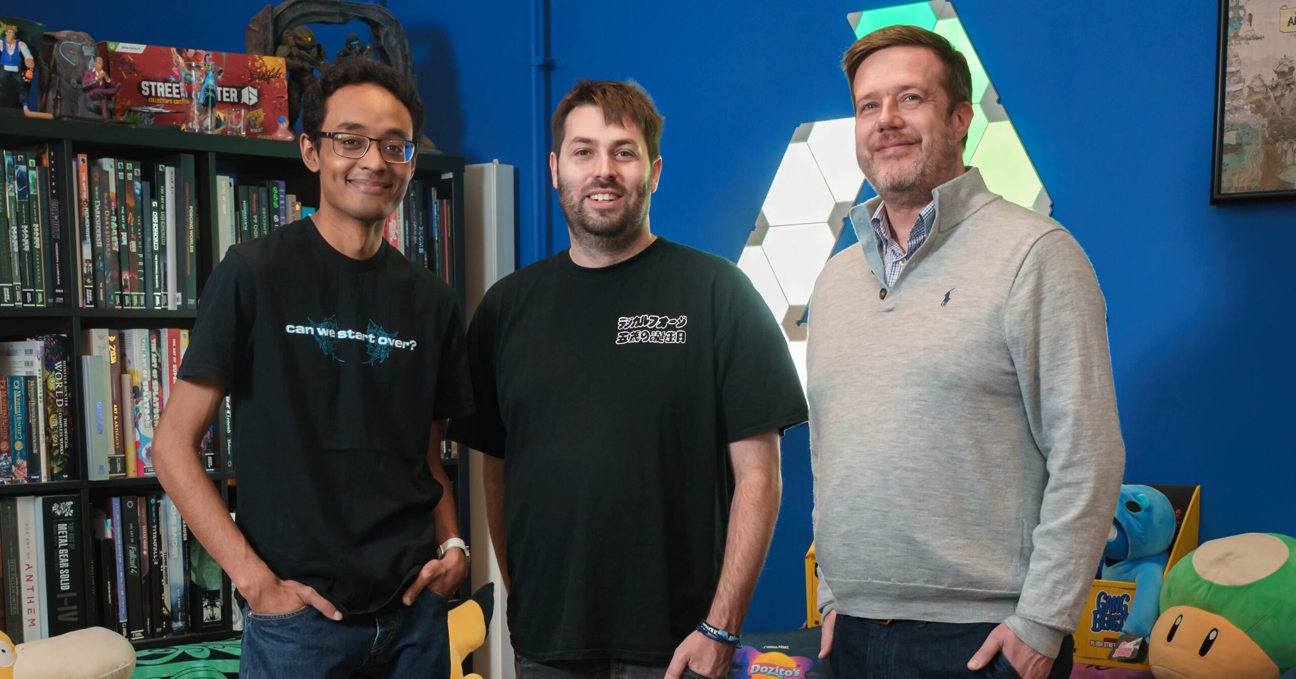 Freddie Babord, Bruce Slater and Chris McCourt in Radical Forge's offices